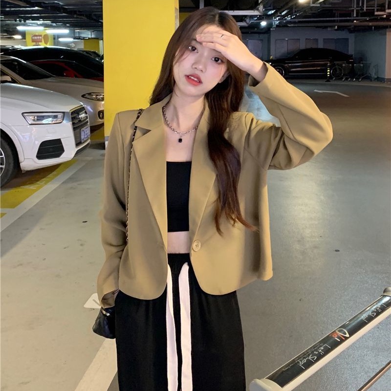 Ielgy Áo Khoác Vest Dài Tay Dáng Rộng Thời Trang Thanh Lịch Cho Nữ