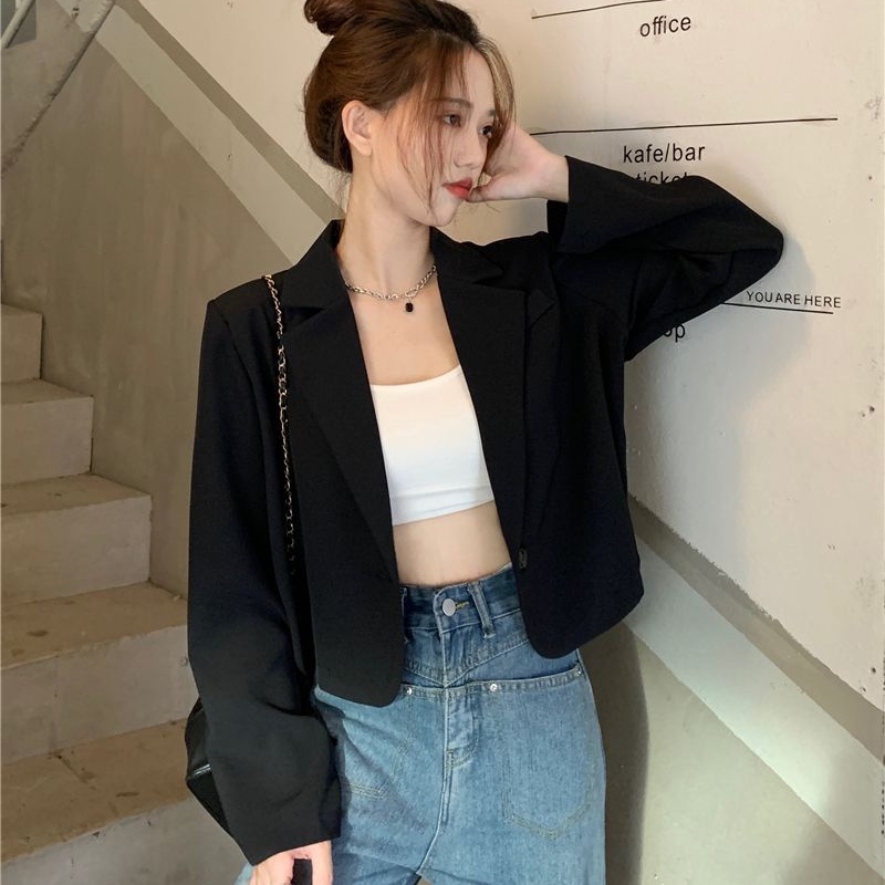 Ielgy Áo Khoác Vest Dài Tay Dáng Rộng Thời Trang Thanh Lịch Cho Nữ