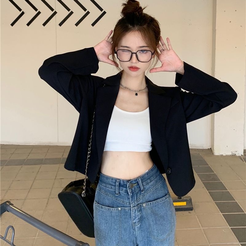 Ielgy Áo Khoác Vest Dài Tay Dáng Rộng Thời Trang Thanh Lịch Cho Nữ