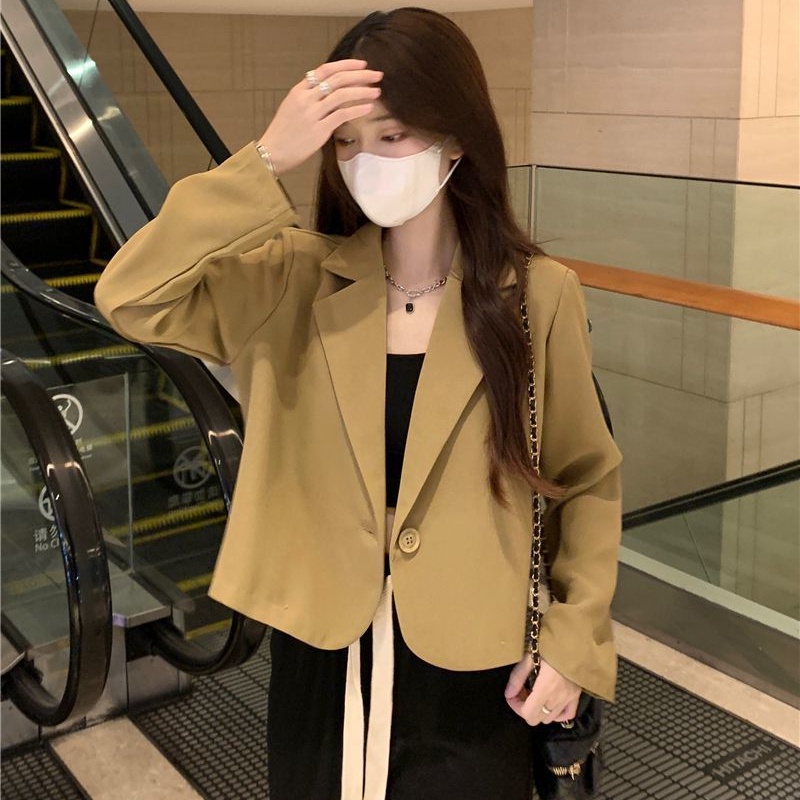 Ielgy Áo Khoác Vest Dài Tay Dáng Rộng Thời Trang Thanh Lịch Cho Nữ