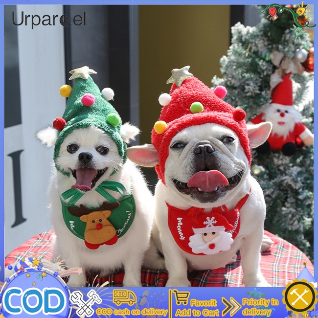 Urparcel Nón Giáng Sinh Thủ Công Siêu Mềm Thoáng Khí Thoải Mái Làm Quà Tặng Cho Chó Mèo