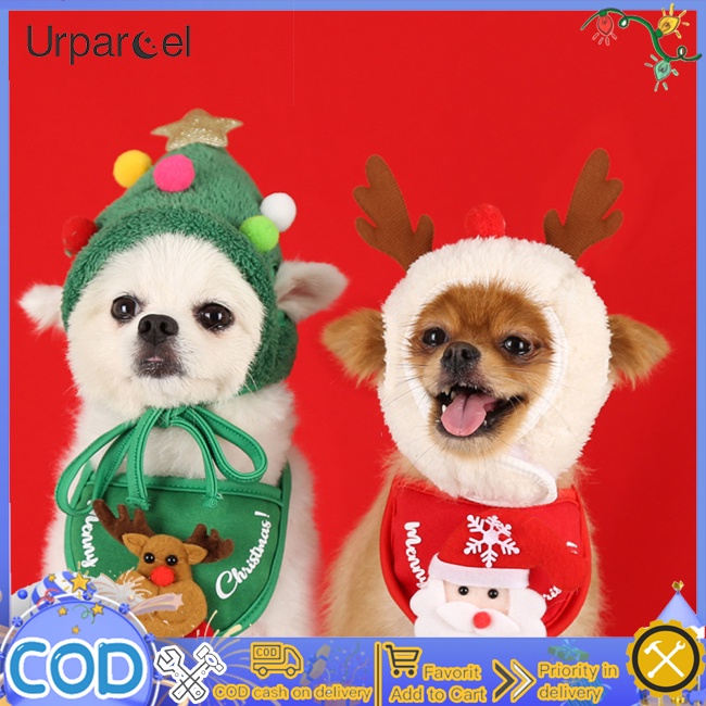 Urparcel Nón Giáng Sinh Thủ Công Siêu Mềm Thoáng Khí Thoải Mái Làm Quà Tặng Cho Chó Mèo