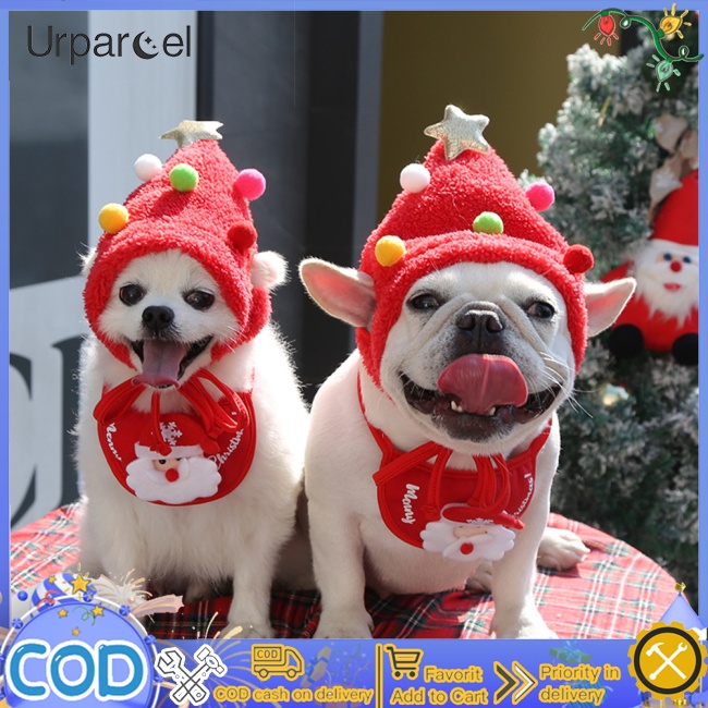 Urparcel Nón Giáng Sinh Thủ Công Siêu Mềm Thoáng Khí Thoải Mái Làm Quà Tặng Cho Chó Mèo