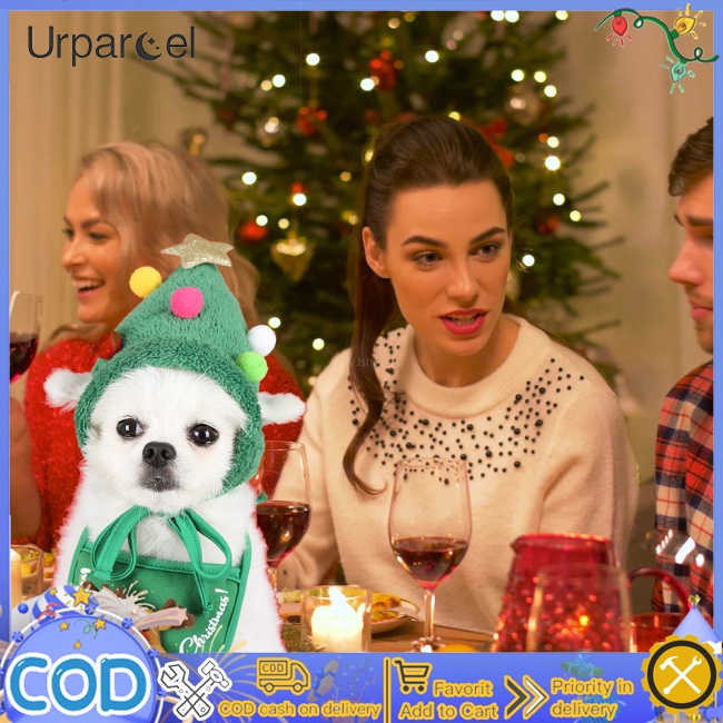 Urparcel Nón Giáng Sinh Thủ Công Siêu Mềm Thoáng Khí Thoải Mái Làm Quà Tặng Cho Chó Mèo