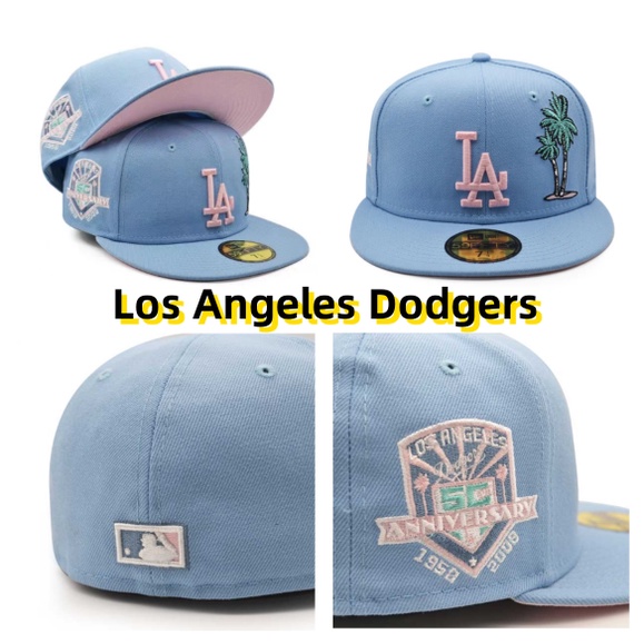 Mlb Mũ Lưỡi Trai Thêu Chữ los angeles dodgers Phong Cách Cổ Điển