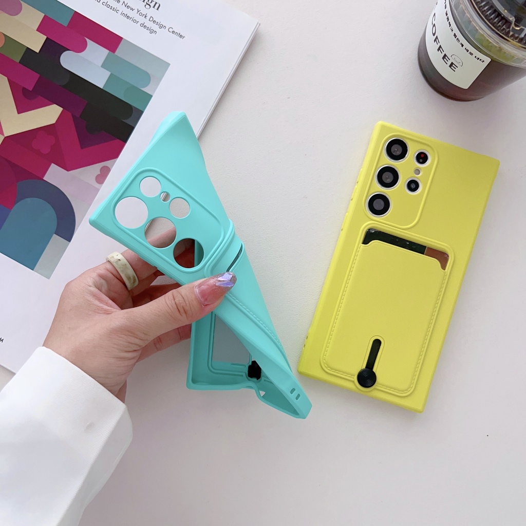 Bao Da Điện Thoại tpu Có Ngăn Đựng Thẻ Cho samsung galaxy s23 ultra s22 ultra s21 ultra s21 / s23 plus s22 pro s21 Ốp