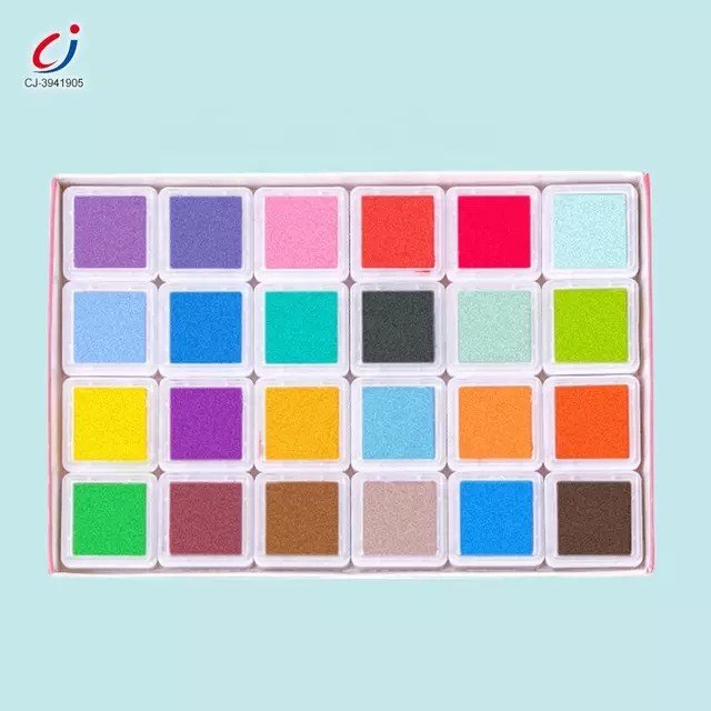 Hộp Màu Vân Tay 24 màu DIY Finger kèm 32 tranh