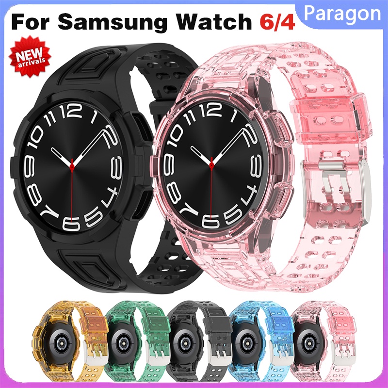 Silicone Dây Đeo Thể Thao Bằng Silicon Mềm Trong Suốt Cho Đồng Hồ samsung galaxy watch 6 40mm 44mm g
