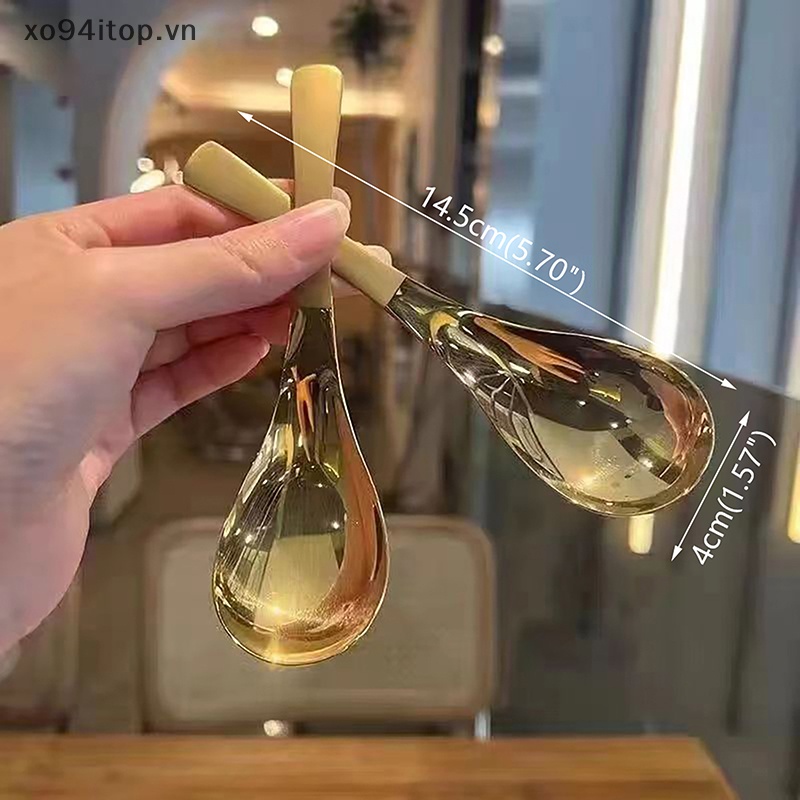 Xoitop Thìa Nĩa Bằng Thép Không Gỉ Tay Cầm Dài Phong Cách Hàn Quốc vn