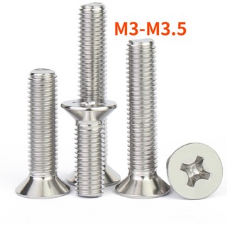 Đinh Vít Đầu Dẹt Bằng Inox 304 m3 m3.5 Chuyên Dụng