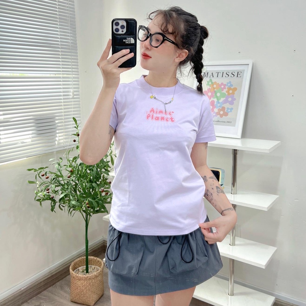 Áo baby tee Aimee Buble áo thun nữ form nhỏ cotton 2 chiều