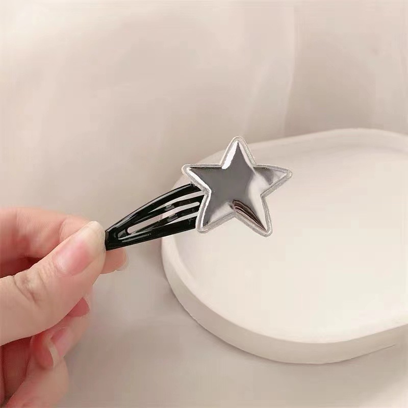 Kẹp Tóc Hình Ngôi Sao / Vịt / Ngôi Sao Năm Cánh Màu Bạc Dễ Thương