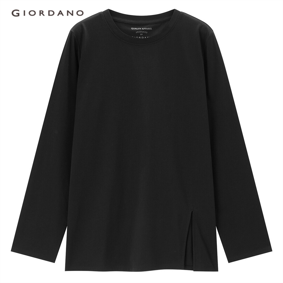 Áo thun nữ GIORDANO 05323800 tay dài cổ tròn thời trang