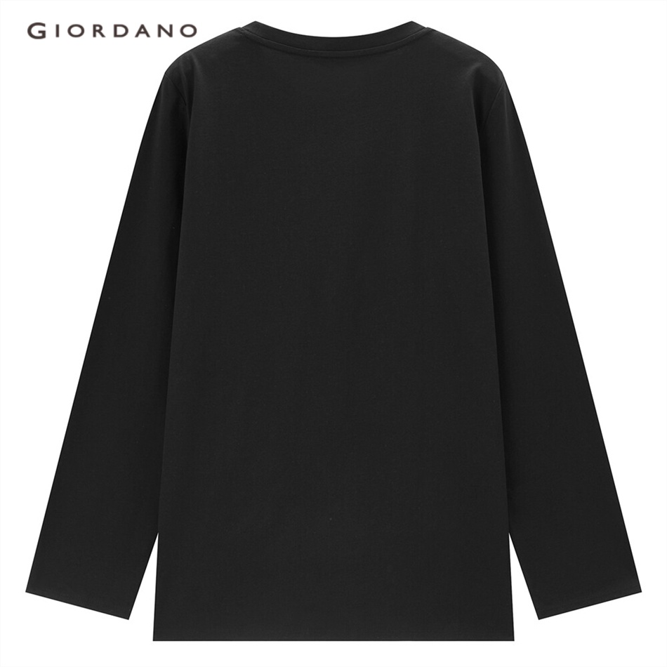 Áo thun nữ GIORDANO 05323800 tay dài cổ tròn thời trang