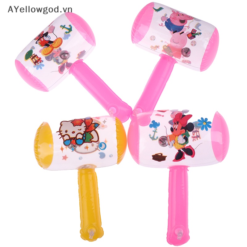 Ayellowgod Búa Bơm Hơi Hình Hoạt Hình Có Chuông Đồ Chơi Màu Sắc Ngẫu Nhiên Cho Bé vn