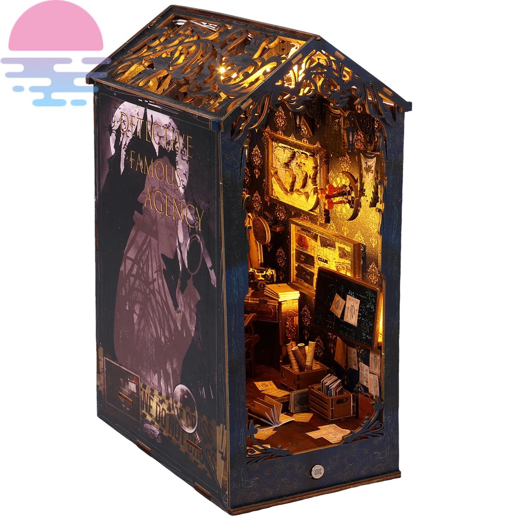 Diy Bộ Đồ Chơi Lắp Ráp Kệ Sách 3d Bằng Gỗ Có Đèn led Trang Trí Nhà Búp Bê shopskc8666