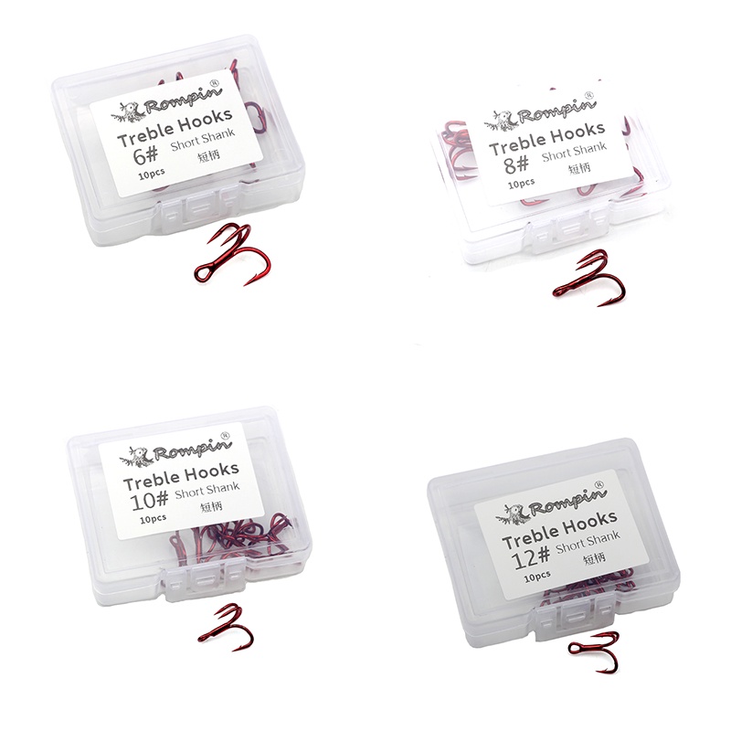 Set 10 4 Lưỡi Câu Cá 6021 6 8 10 12 # Bằng Thép carbon Chất Lượng Cao