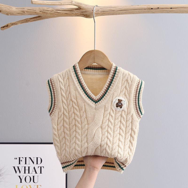 Áo sweater Dệt Kim Sát Nách Thời Trang Xuân Thu Cho Bé Trai