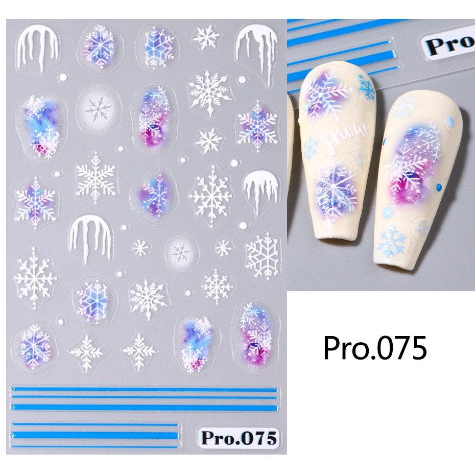 Miếng Dán Trang Trí Móng Tay Họa Tiết Giáng Sinh 5d Dễ Thương