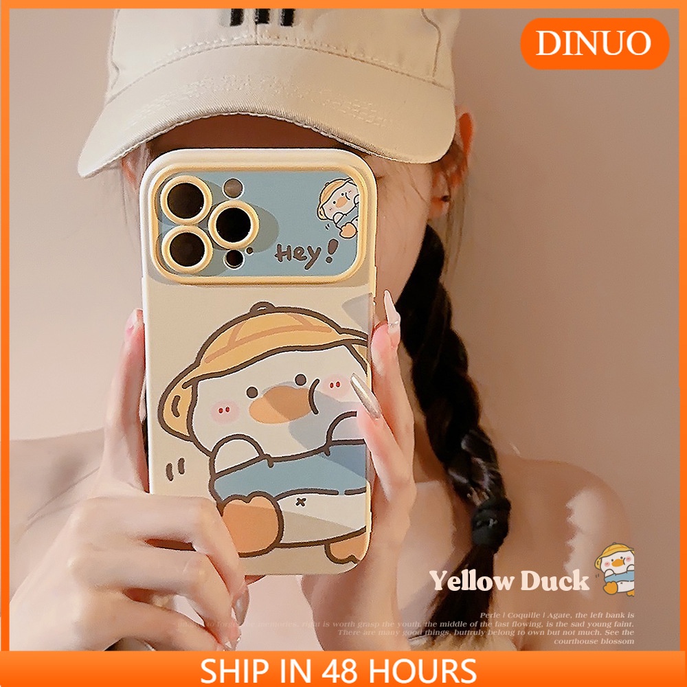Ốp Điện Thoại Hình Chú Vịt Đội Mũ Rơm Cho iphone15 / 14promax / 13 / 12 / 11 / xr / xs / x / xsmax / 7 / 8plus/TX