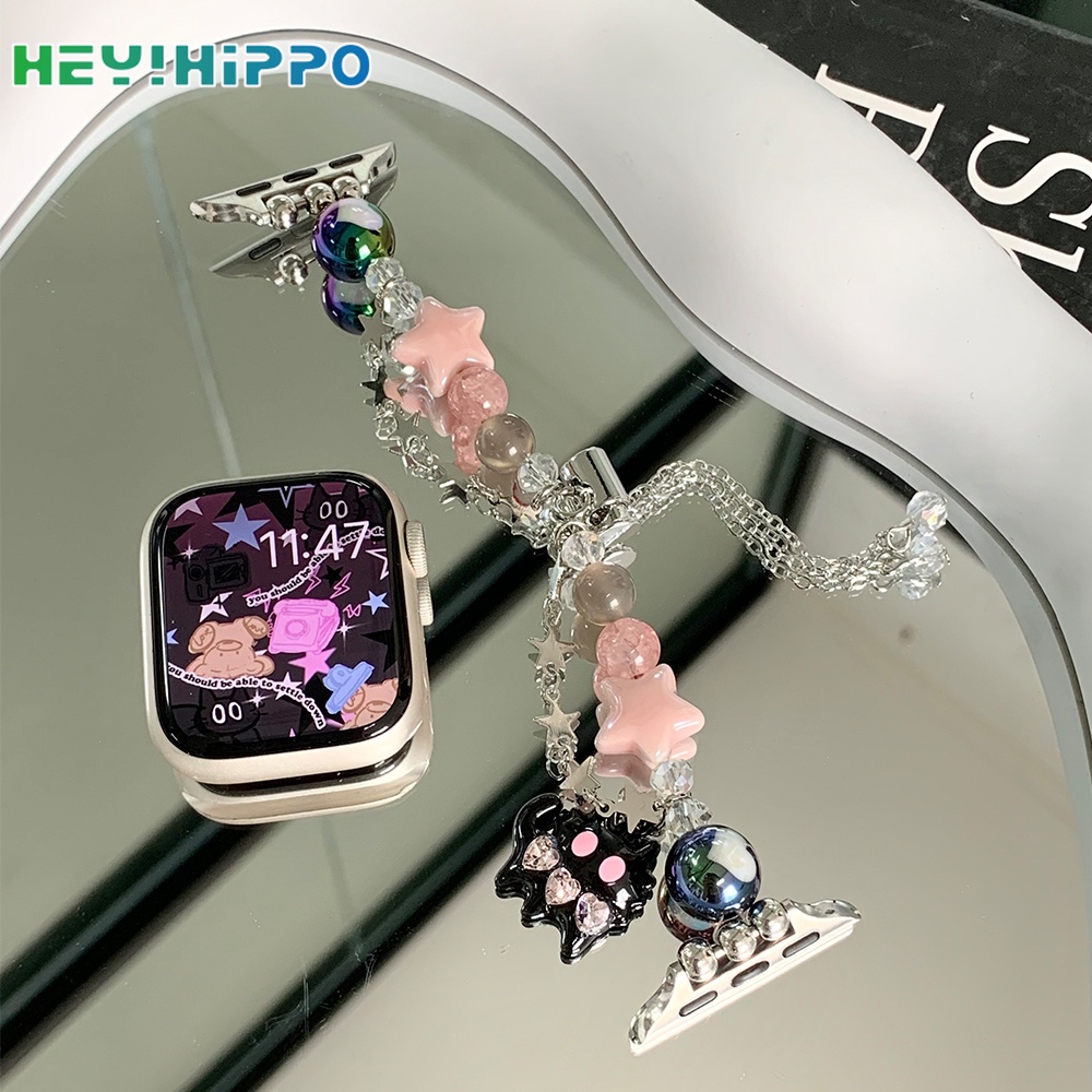 Dây Đeo Hình Sao Biển Màu Hồng Cho iwatch 45 / 44 / 42 / 41 / 40 / 38 / 49mm series 8 / 7 / 6 / 42 / 41 / 40