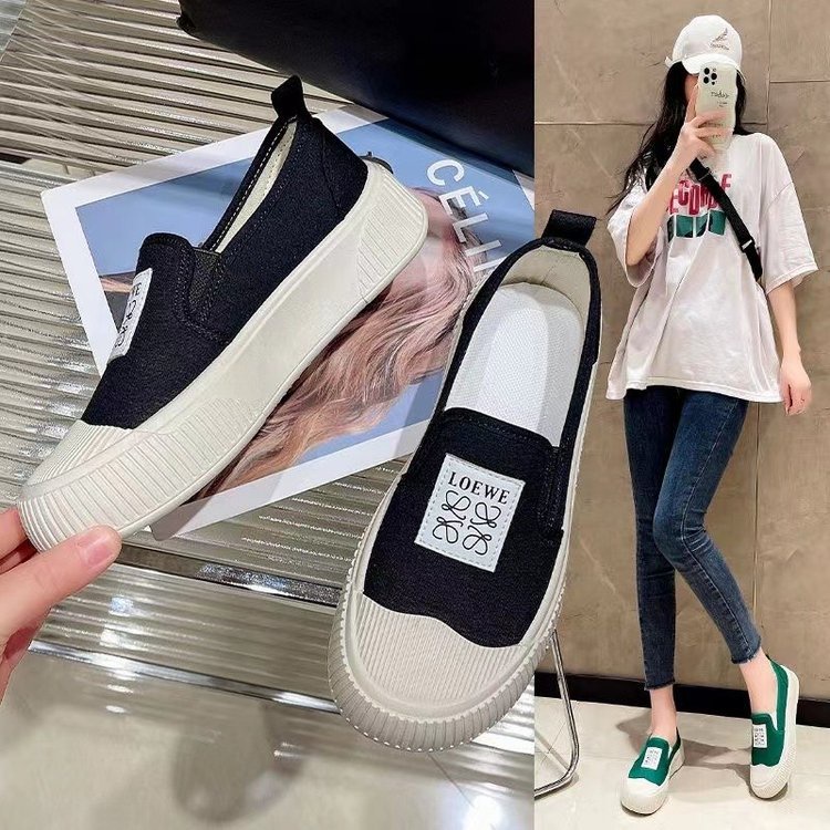 Giày Lười Vải canvas Thoải Mái Thời Trang Hàn Quốc Mới Cho Nữ