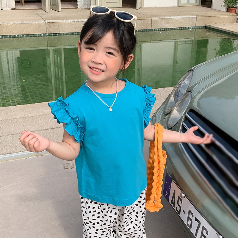 Áo Thun Tay Ngắn Cổ Tròn Màu Trơn Phong Cách Hàn Quốc Dễ Thương Thời Trang Mùa Hè Cho Nữ