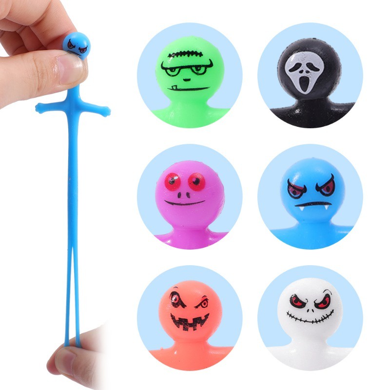 Set 1 / 5 Đồ Chơi Bóp Tay Hình Người Đàn Ông halloween Nhiều Màu Sắc Giải Tỏa Căng Thẳng