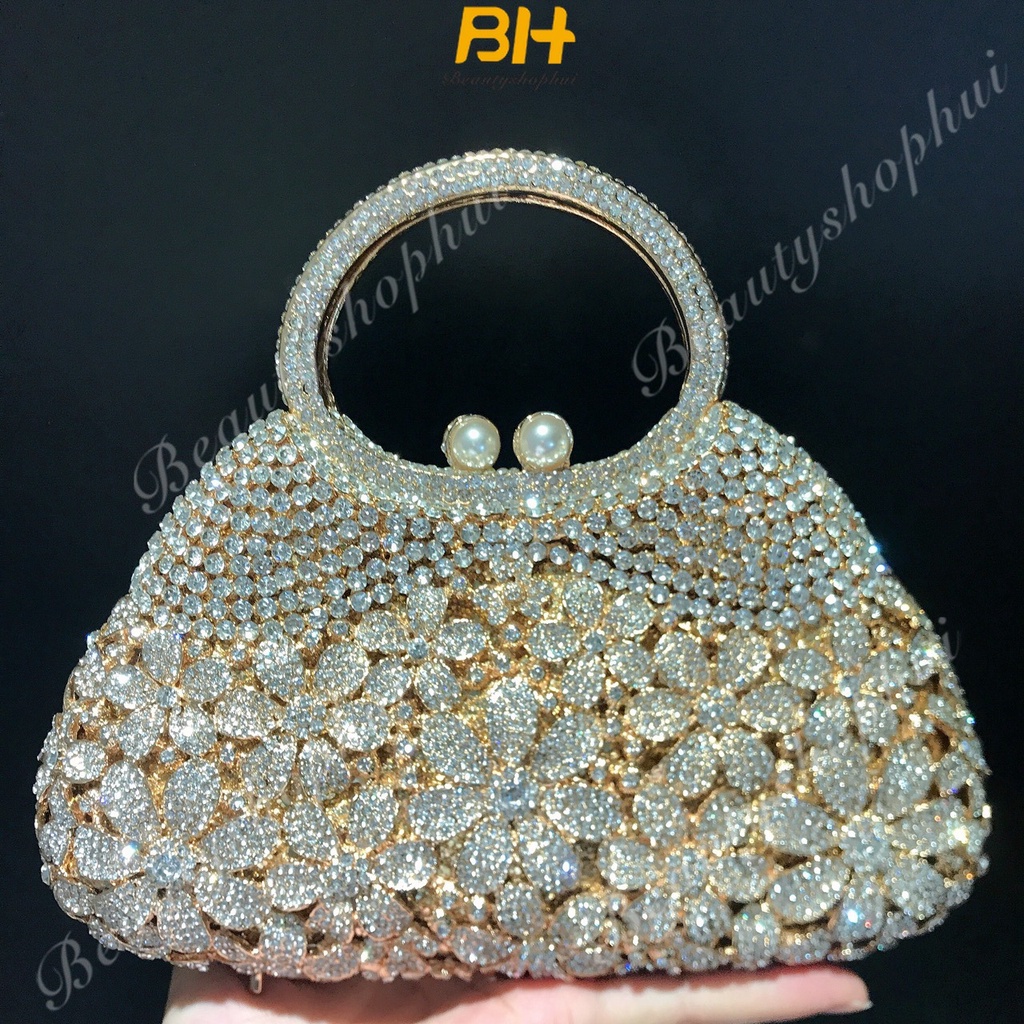 Mới Túi Xách Đeo Vai Đính Đá Họa Tiết Hoa Cúc Nhỏ Dễ Thương Cho Nữ