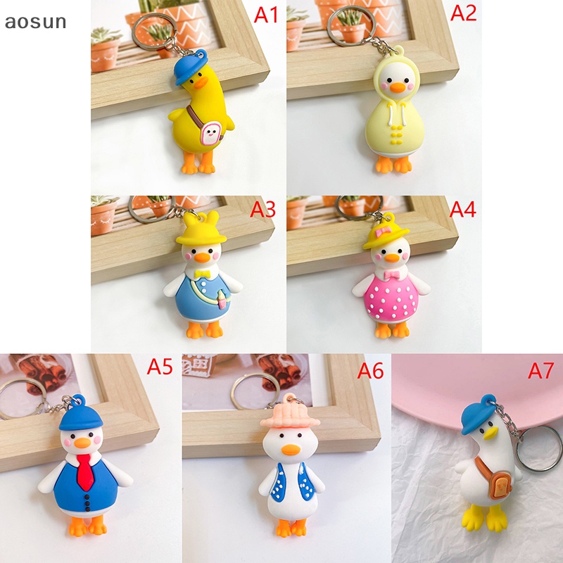 Aosun Móc Chìa Khóa Hình Vịt Con Dễ Thương Sáng Tạo