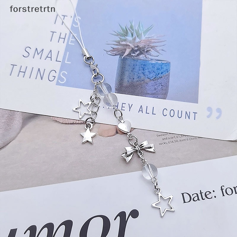 Forstretn Móc Điện Thoại Bằng Kim Loại Hình Ngôi Sao Năm Cánh Đính Đá Ngọt Ngào