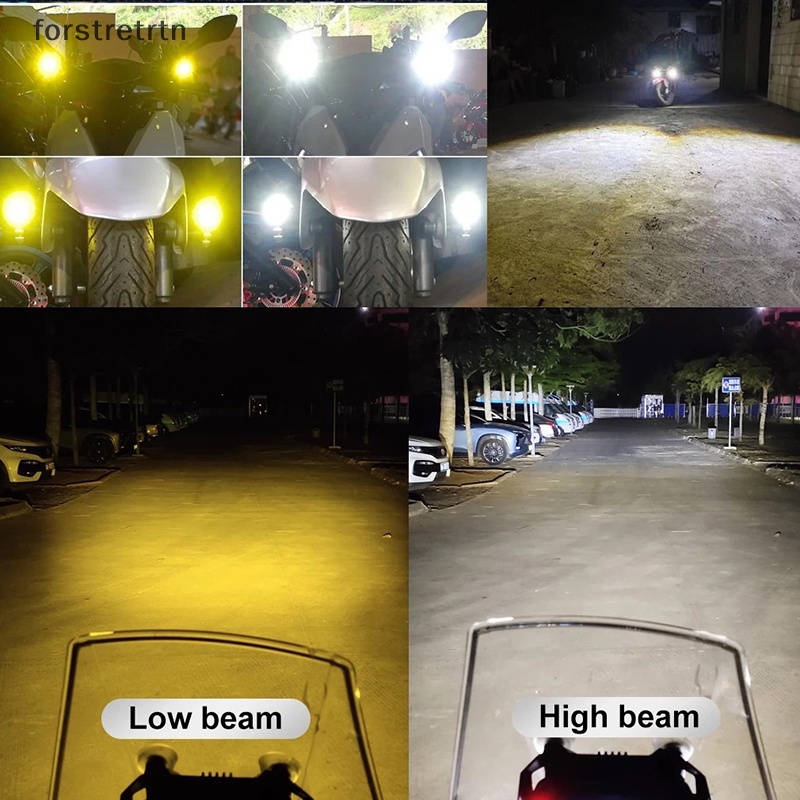 Forstretn Đèn Pha led mini Hai Màu Chuyên Dụng Cho Xe Máy atv