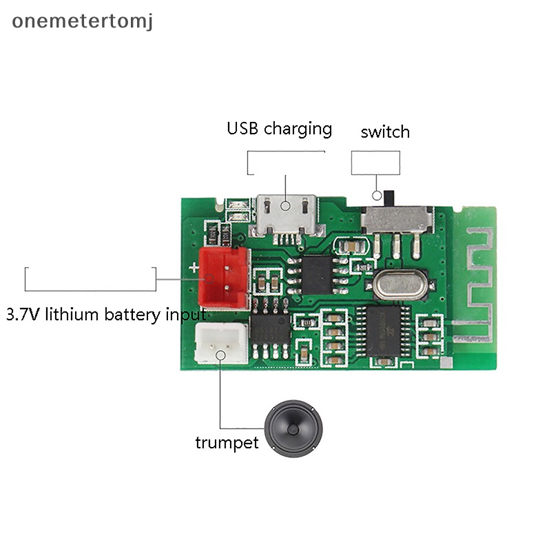 Onemetertomj Bảng Mạch Khuếch Đại Âm Thanh 3.7v 4 ohms 3w mono bluetooth Không Dây