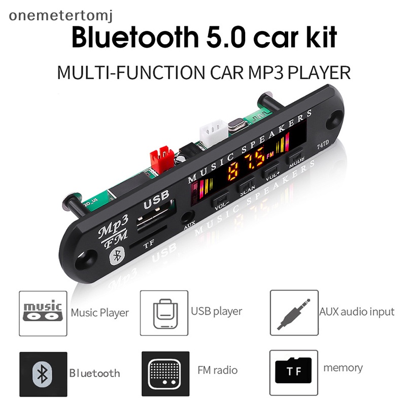 Onemetertomj Bộ Khuếch Đại Âm Thanh bluetooth 5.0 mp3 fm usb Mô-Đun aux 3.5 mm Cho Xe Hơi
