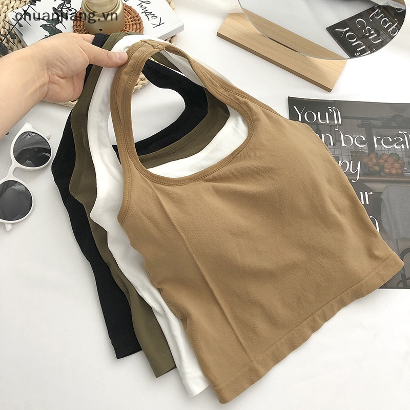 Áo Hai Dây Màu Trơn Phong Cách Hàn Quốc Quyến Rũ Cho Nữ