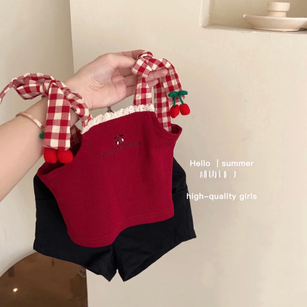 Hàng Mới Về Bộ Áo Hai Dây + Quần Short Thời Trang Hàn Quốc Đáng Yêu Cho Bé Gái 5