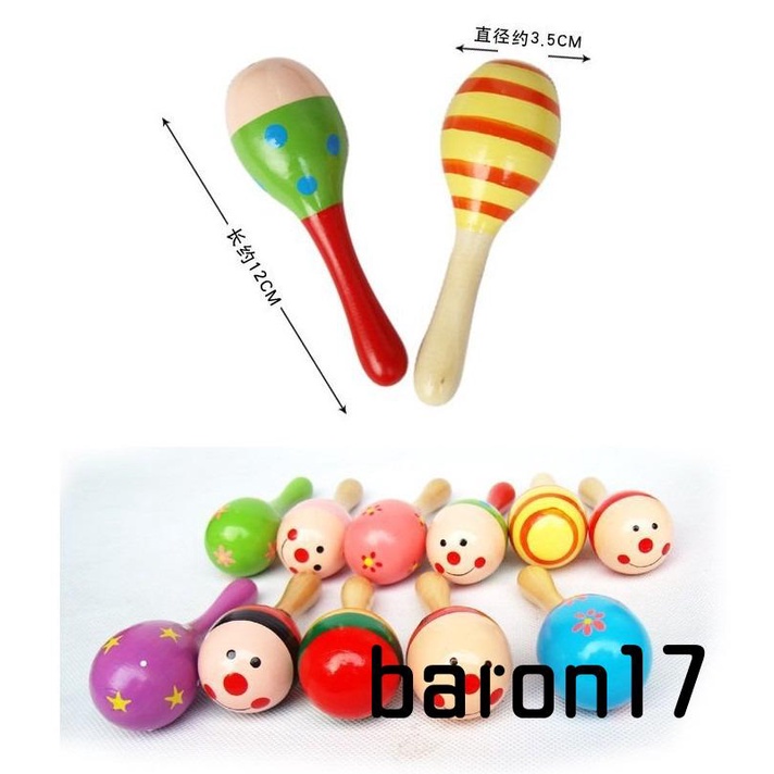 Búa Gỗ maracas In Hoạt Hình Nhiều Màu Cho Bé