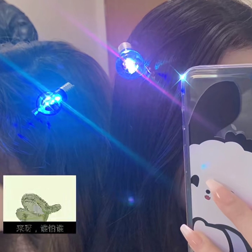 Kẹp Tóc Hình Bóng Đèn Phát Sáng Vui Nhộn Cho Nữ
