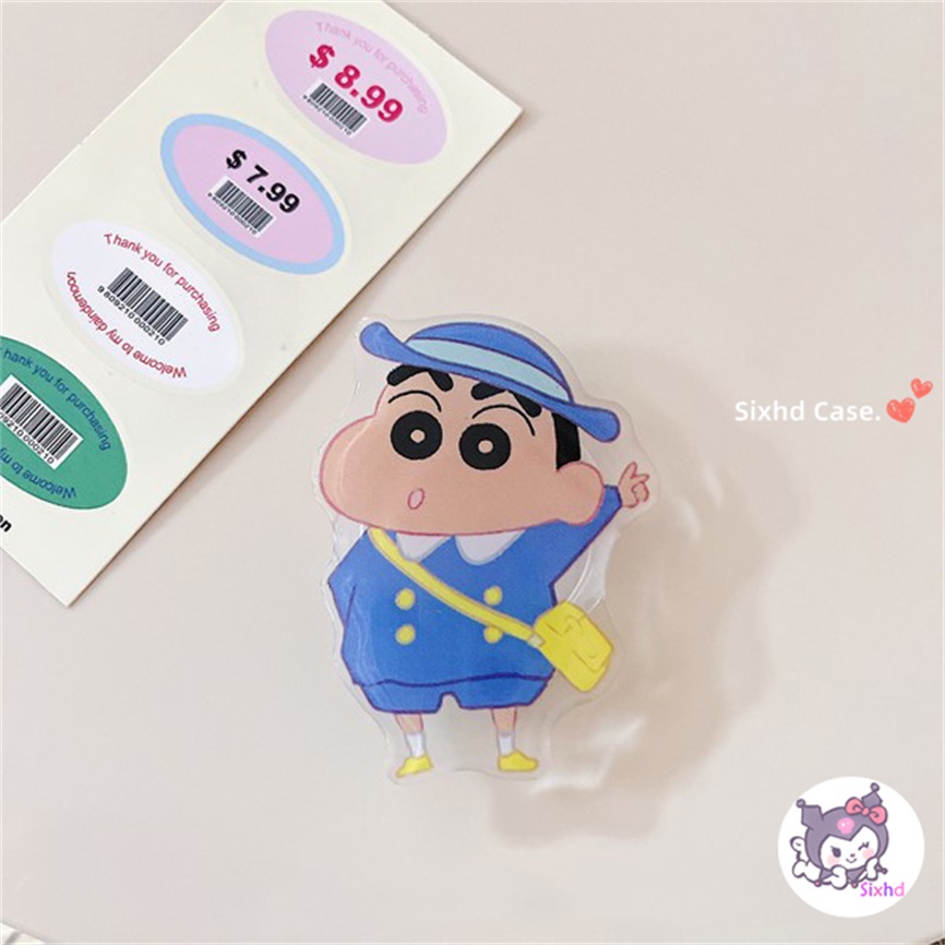 Dễ Thương Ốp Điện Thoại Họa Tiết Hoạt Hình Cậu Bé Bút Chì shin-chan Kèm Giá Đỡ Cho iphone