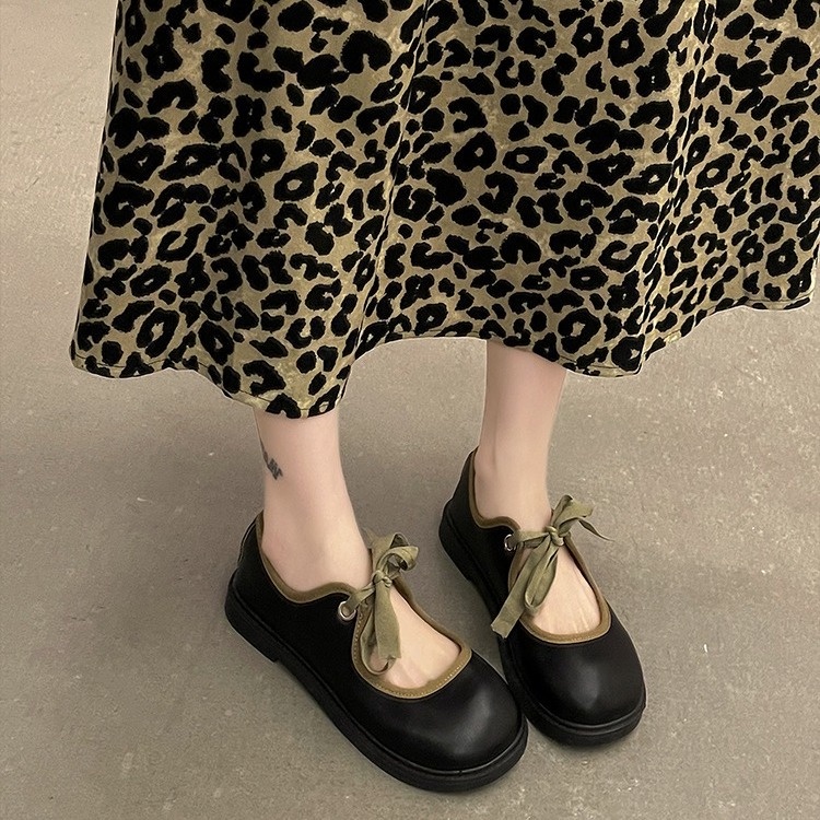 Giày Da Thắt Nơ Xinh Xắn Hợp Thời Trang Cho Nữ size 35-42
