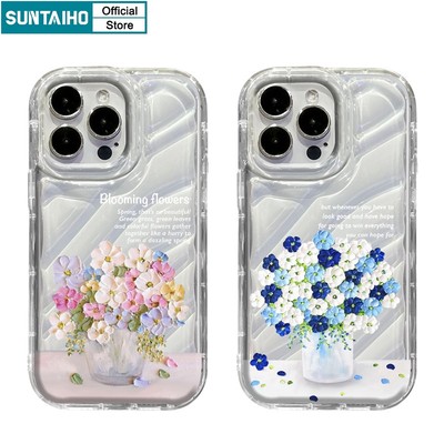 Suntaiho ốp lưng iphone đẹp Trong Suốt In Hình Tiết Hoa Ốp Điện Thoại TPU Mềm Chống Sốc Cho Iphone 15 14 13 12 11 Pro Max IP 7 8 Plus X XS XR Xs Max