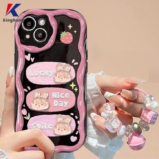 Ốp Điện Thoại Viền Cong Hình Thỏ May Mắn 3d + Dây Đeo + Chuông Cho IPhone XR 11 12 13 14 PRO MAX 6 7 6S 8 14 Plus X XS MAX 11 12 13 Se 2020 6SPlus 7Plus 6Plus 8Plus 14Plus XSMAX