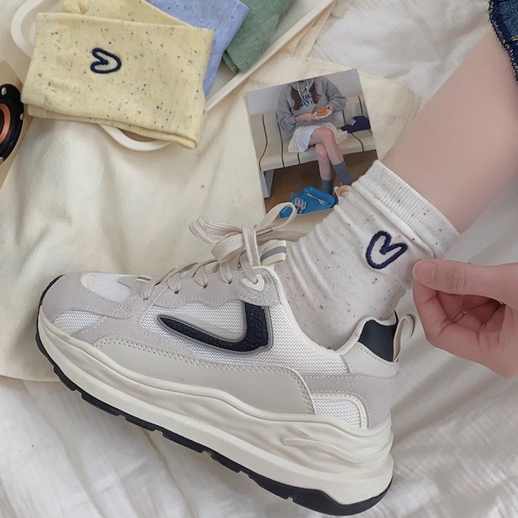 Thời Trang Vớ cotton Họa Tiết Chấm Bi Hình Trái Tim Dành Cho Bé Gái