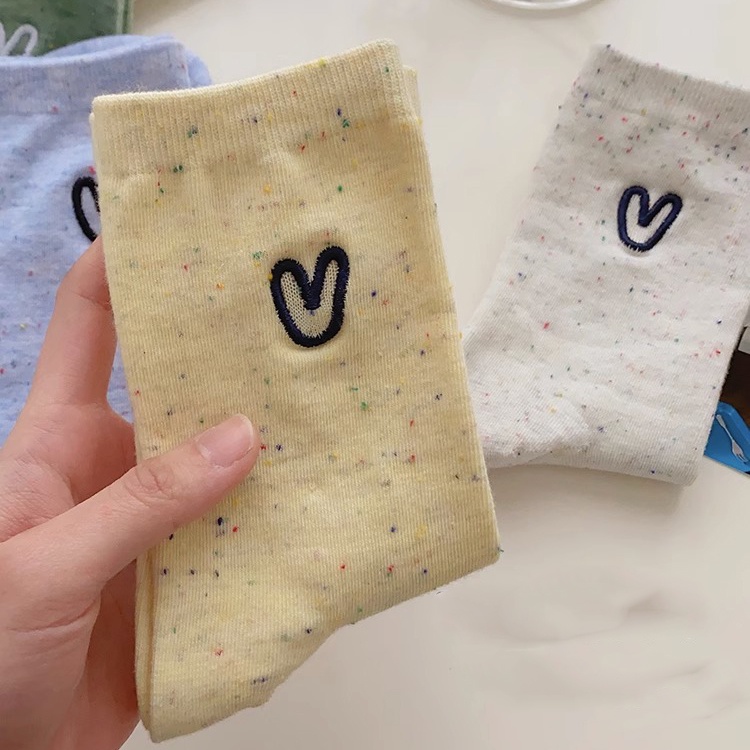 Thời Trang Vớ cotton Họa Tiết Chấm Bi Hình Trái Tim Dành Cho Bé Gái