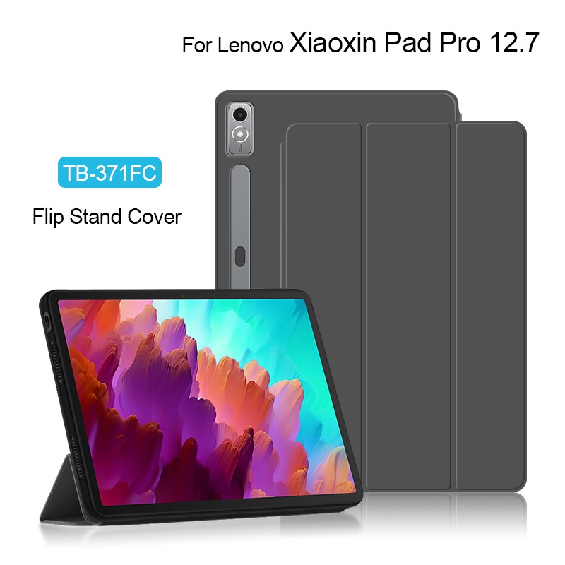 Ốp Bao Da pu Nắp Gập Kèm Giá Đỡ Đứng Sang Trọng Cho lenovo xiaoxin pad pro 12.7 "2023 xiaoxin pad pro 12.7 inch tb-371fc Ốp