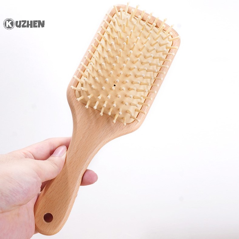 Lược Chải Tóc Túi Khí Mát Xa Da Đầu Bằng Gỗ kuzhen