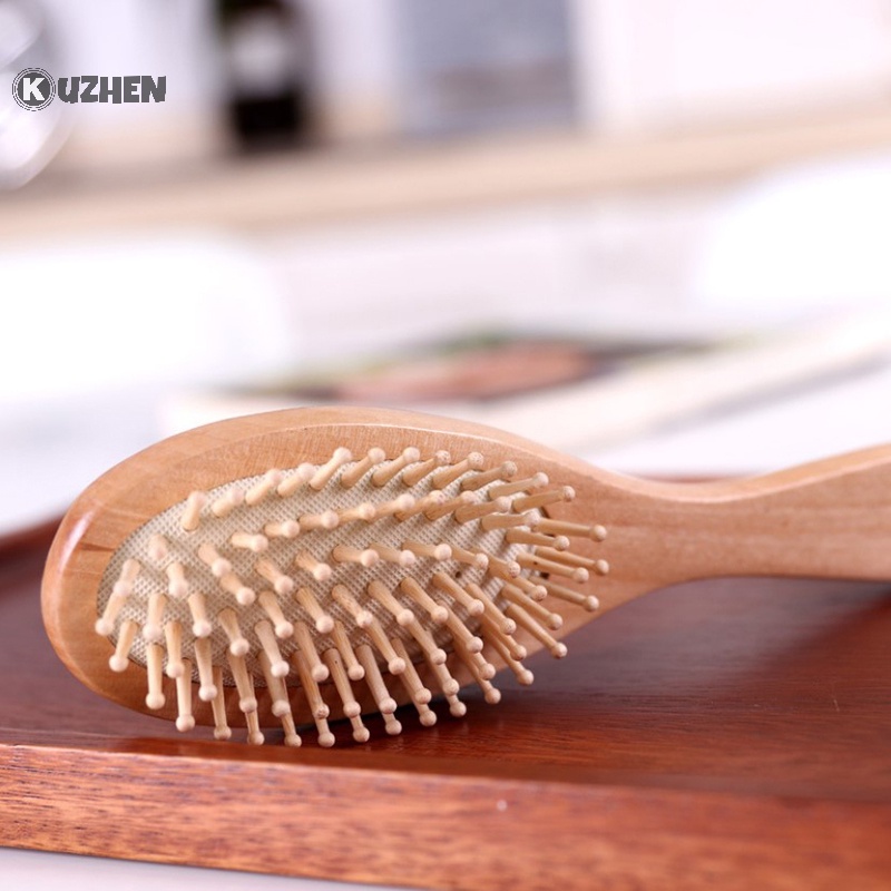 Lược Chải Tóc Túi Khí Mát Xa Da Đầu Bằng Gỗ kuzhen