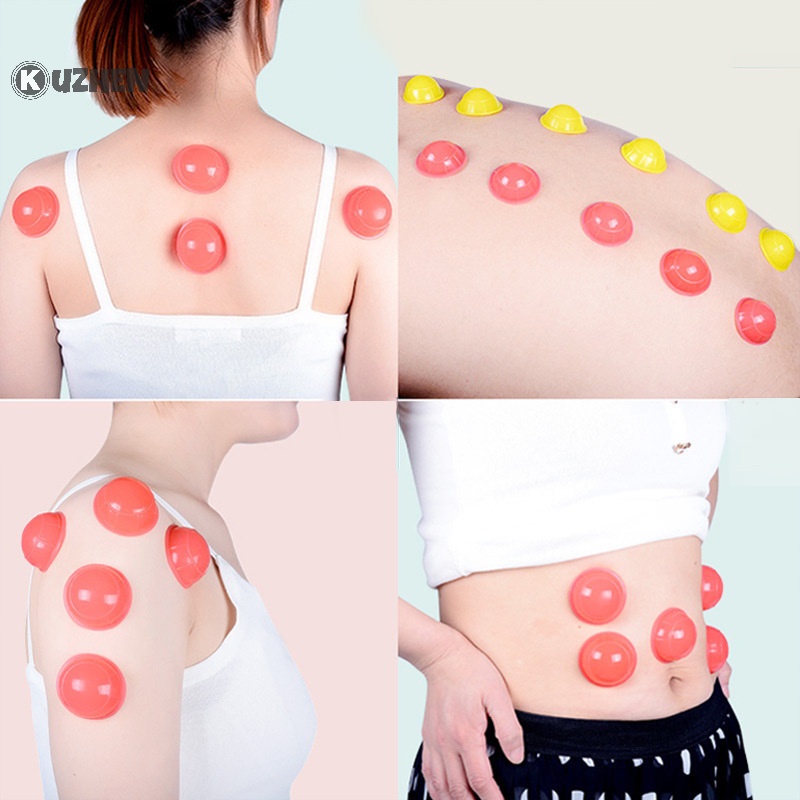 Set 12 Cốc Giác Hơi Mát Xa Chân Không Bằng silicone Chuyên Nghiệp