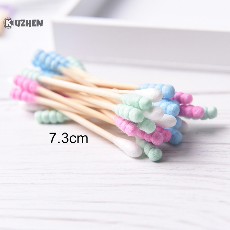 Túi 100 Tăm Bông cotton Hai Đầu Màu Sắc Ngọt Ngào