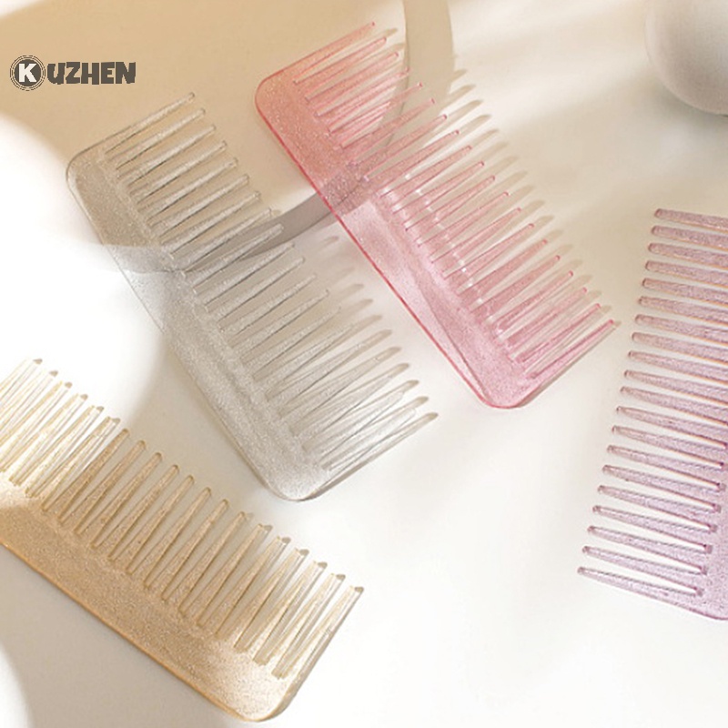 Kuzhen Lược Chải Tóc Xoăn Ướt Tay Cầm Lớn Lấp Lánh Cho Nữ